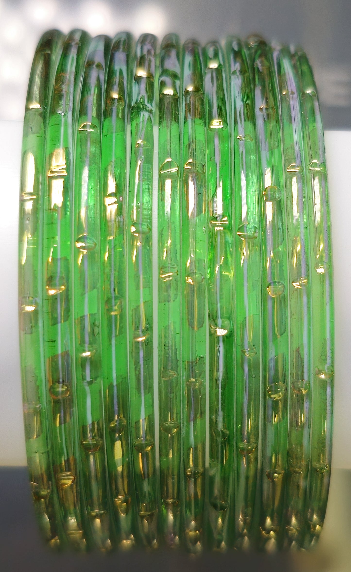 Cutting Design Gold Touch Glass Bangle (Dozen - 12 Bangle)