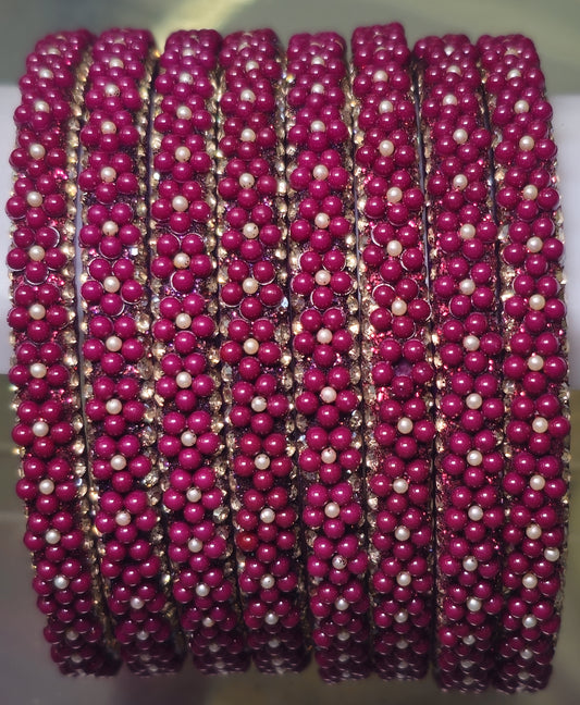 Flower Design Glass Bangle (8 Bangle)
