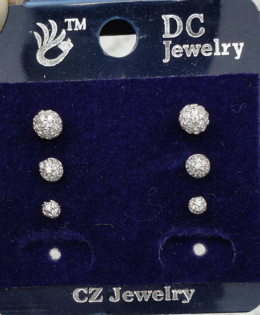 AD SILVER POLISH THREE SET COMBO TOPS EARRING