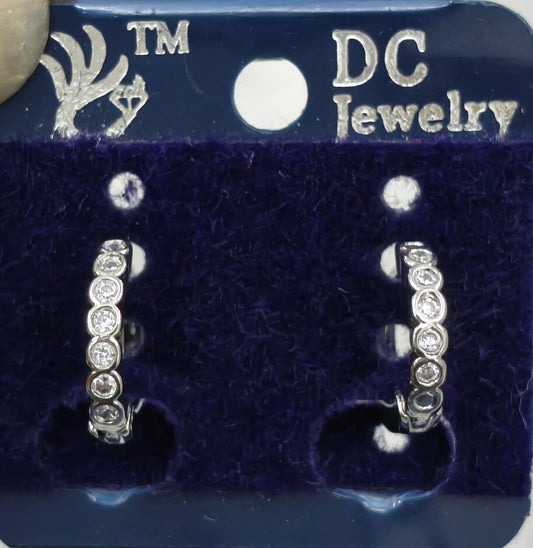AD SILVER POLISH HOOP EARRING