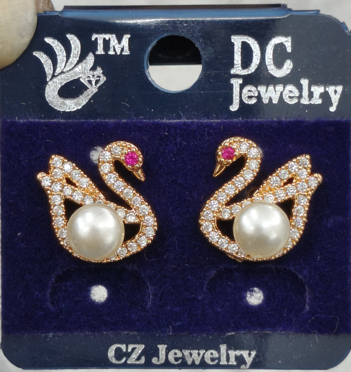 AD GOLD POLISH PEARL TOPS EARRING