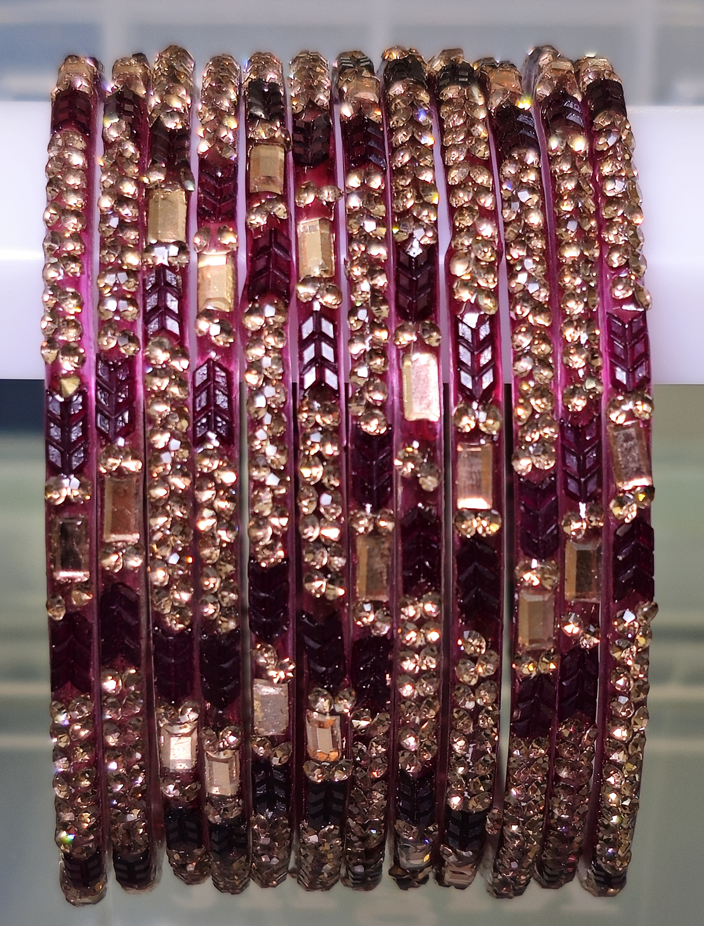 Ayush Design Sparkling Premium Glass Bangle (Dozen - 12 Bangle)