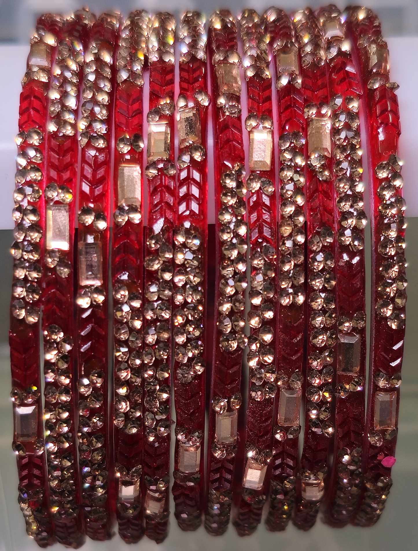 Ayush Design Sparkling Premium Glass Bangle (Dozen - 12 Bangle)