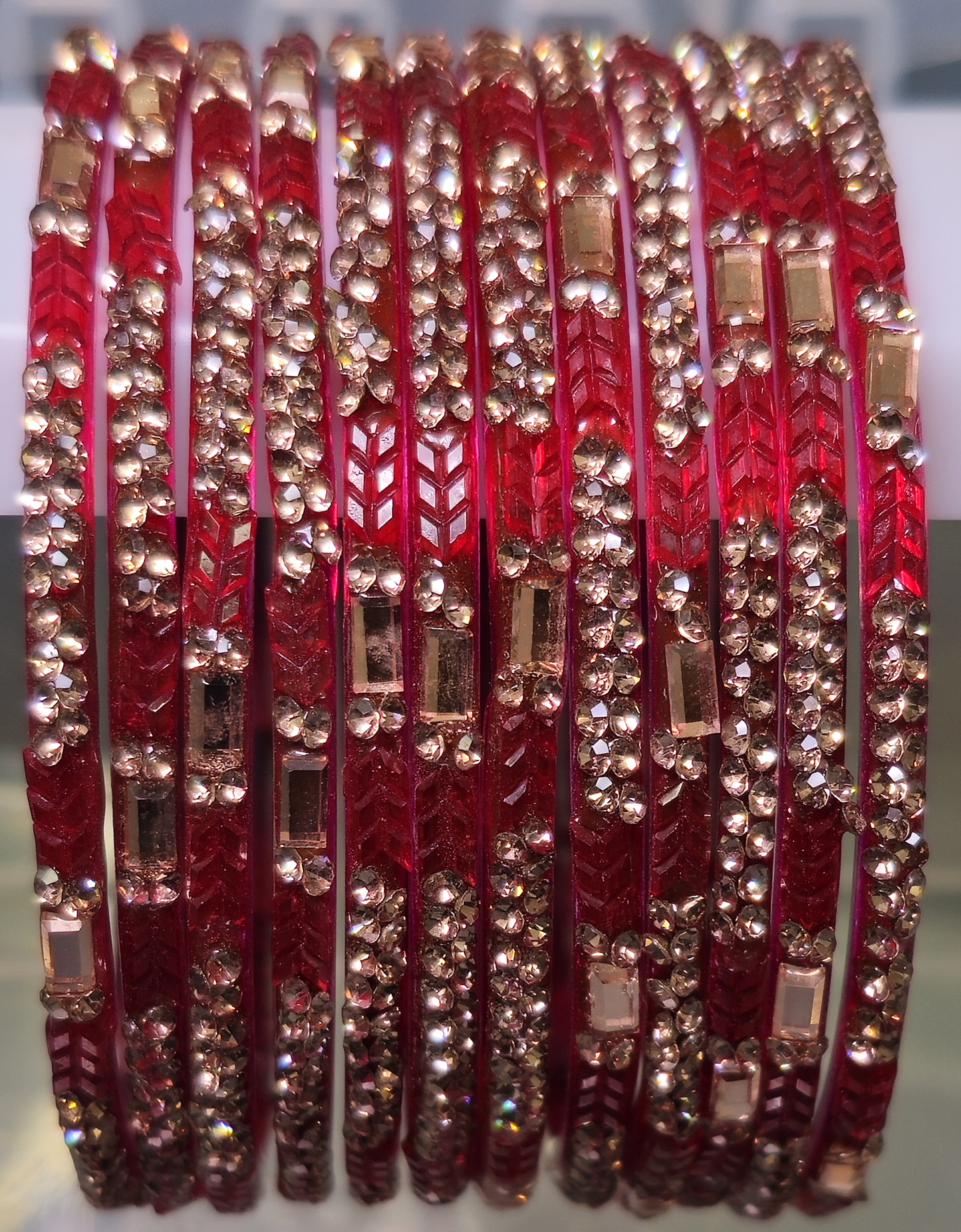 Ayush Design Sparkling Premium Glass Bangle (Dozen - 12 Bangle)
