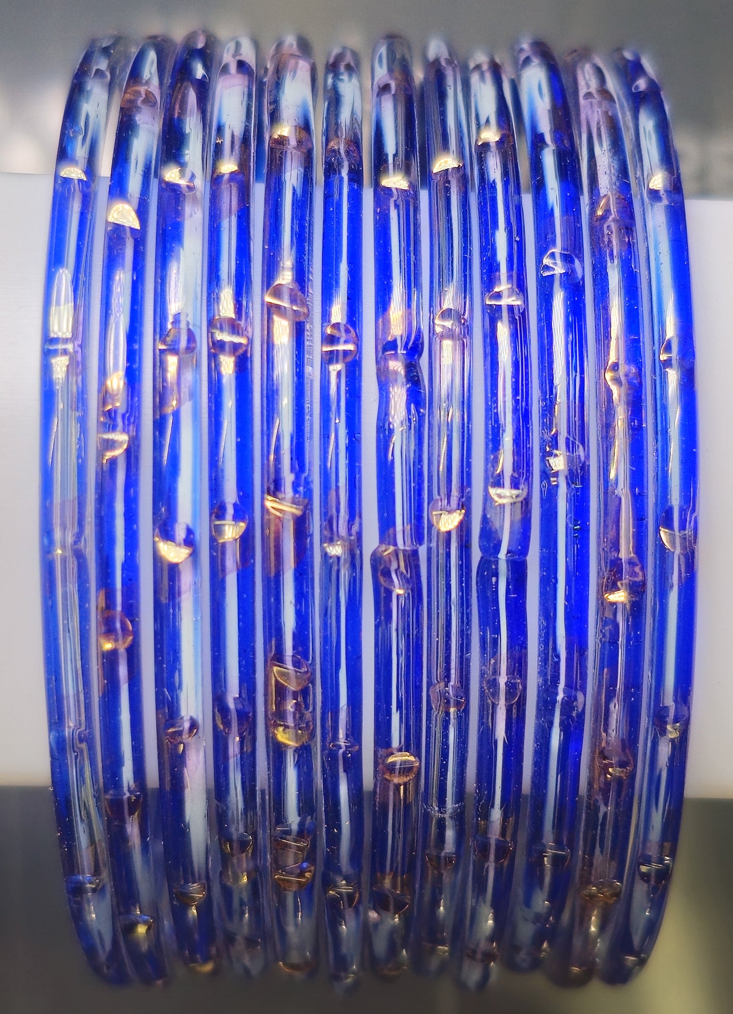 Cutting Design Gold Touch Glass Bangle (Dozen - 12 Bangle)