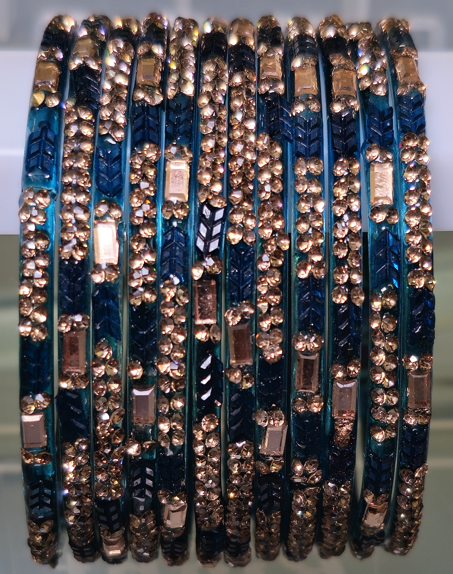Ayush Design Sparkling Premium Glass Bangle (Dozen - 12 Bangle)