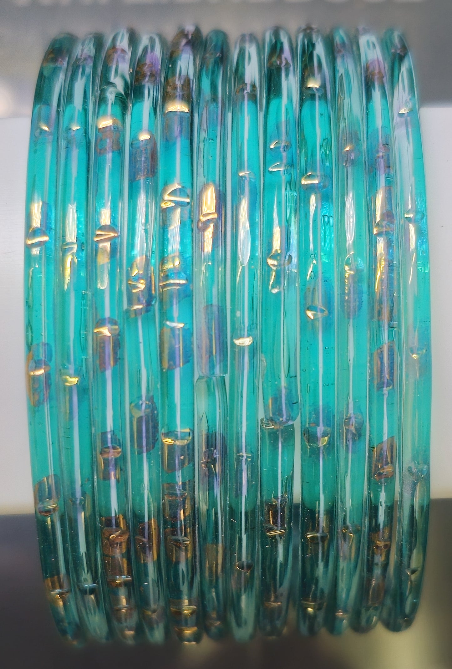 Cutting Design Gold Touch Glass Bangle (Dozen - 12 Bangle)